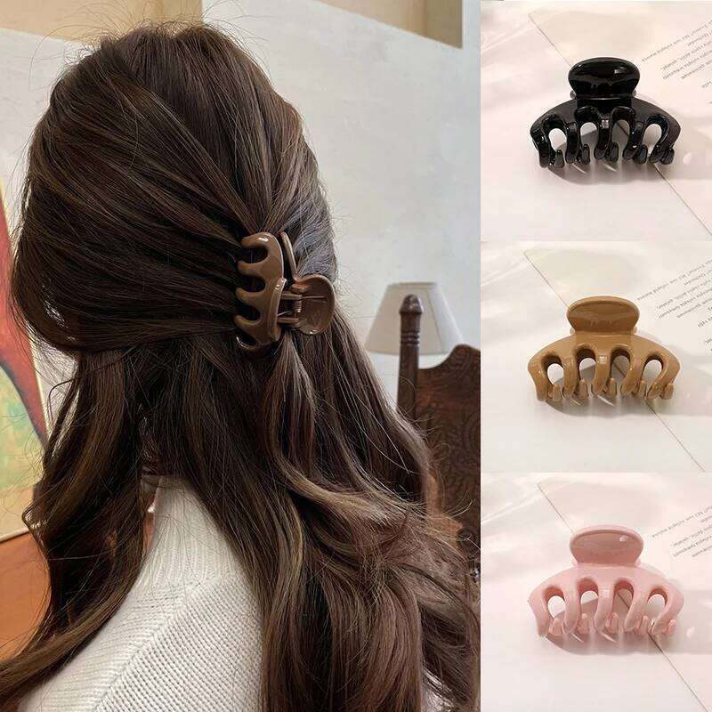 New Candy Colors Clips for Women Acrylic Medium Size Clamps Claw Clip Crab Hairpin Hair Accessories