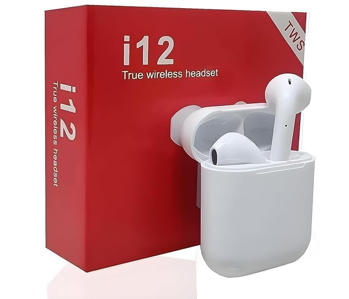 I12 Bluetooth Earbuds Wireless 5.3v with Premium Sound Quality, Touch Control, Long Battery Life, Noise Reduction, and Ergonomic Design, Mic and Bluetooth.