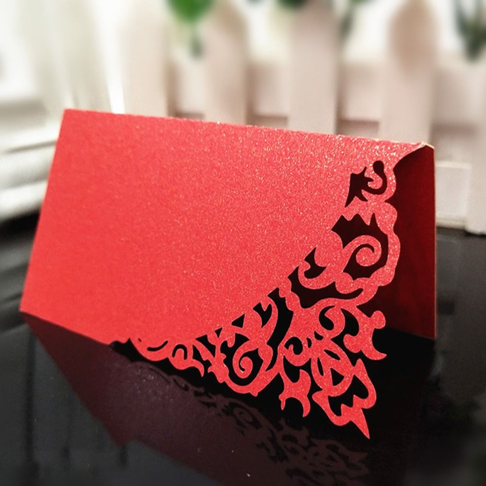 10pcs Birthday Party Supplies Laser Cut Wedding Table Place Cards Paper Folded Number Name Card Blank Elegant Tent Cards Wedding Birthday Party Decoration