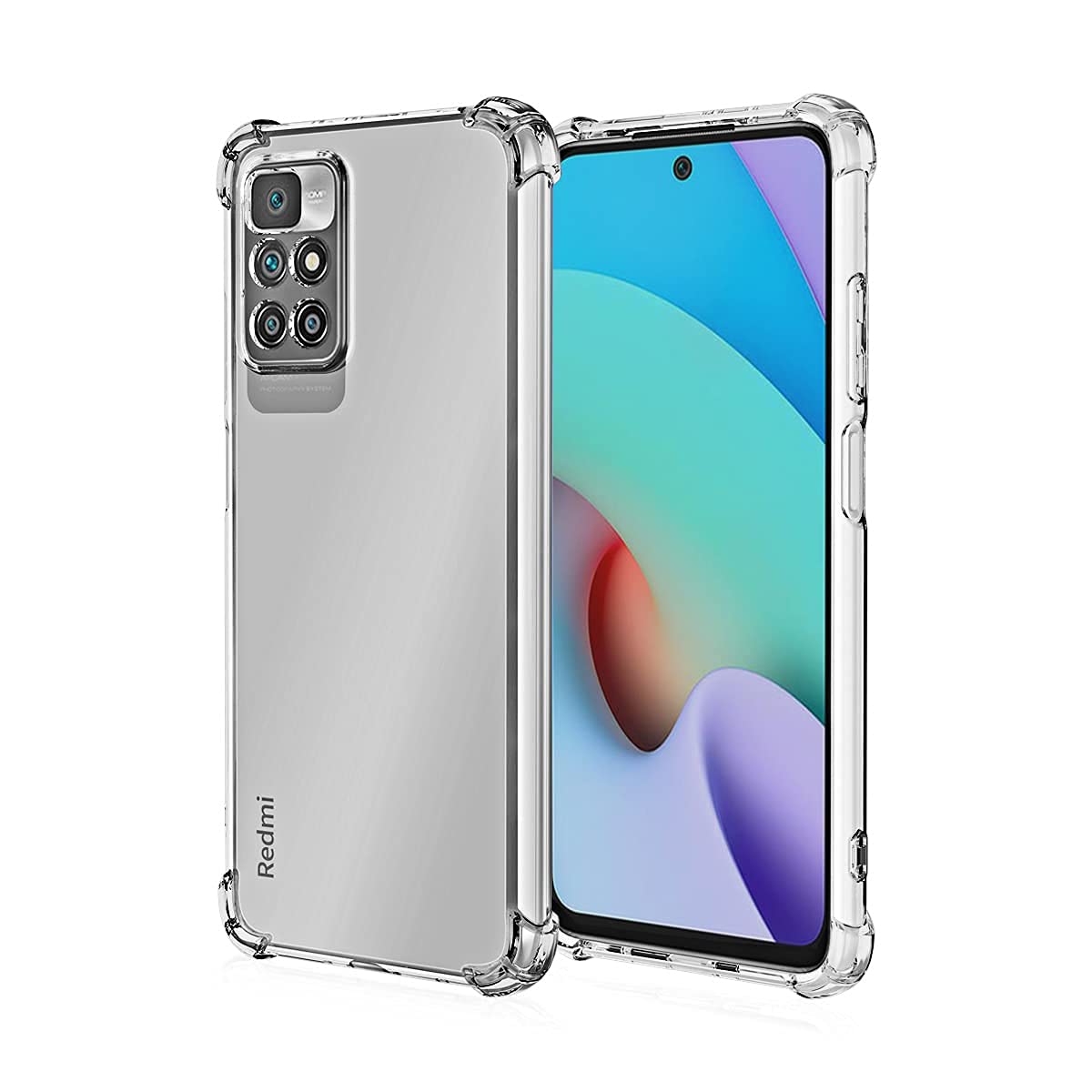 Redmi 10 Prime Transparent Soft Clear Back Case | Shockproof, Wireless Charging Compatible, Ultra-Clear Design, Easy Access Ports