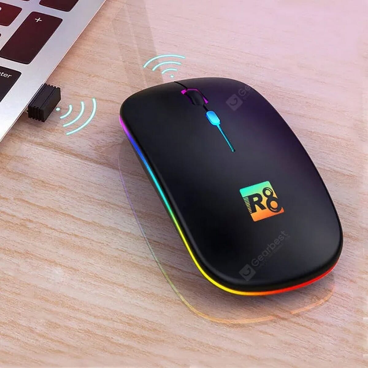 R8 A6 Wireless Bluetooth Rechargable Mouse with RGB