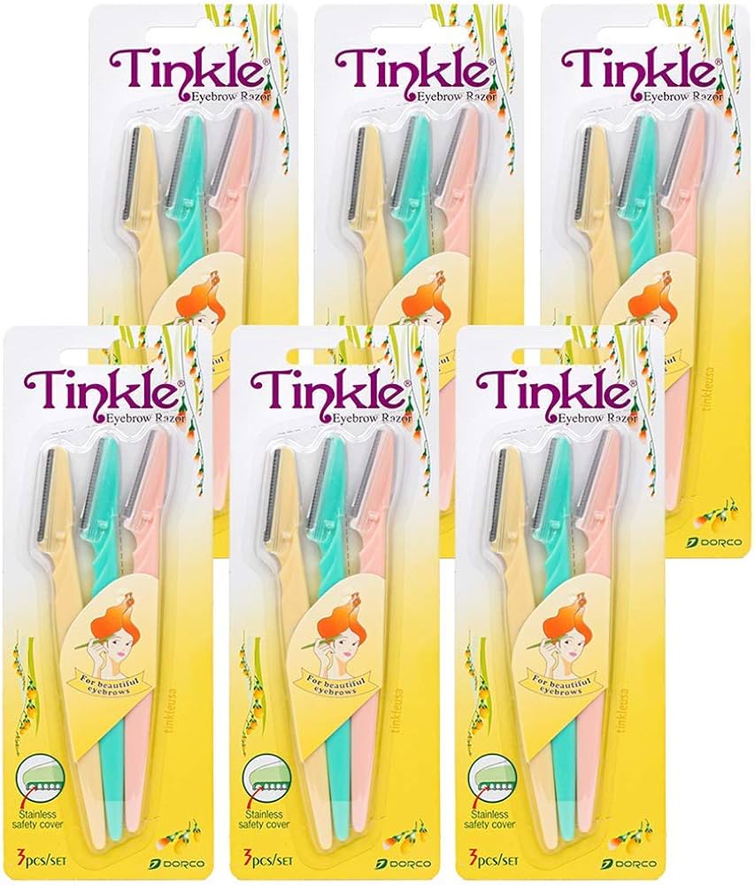 Tinkle Face & Eyebrow Stainless Razors (Pack of 3) X 6
