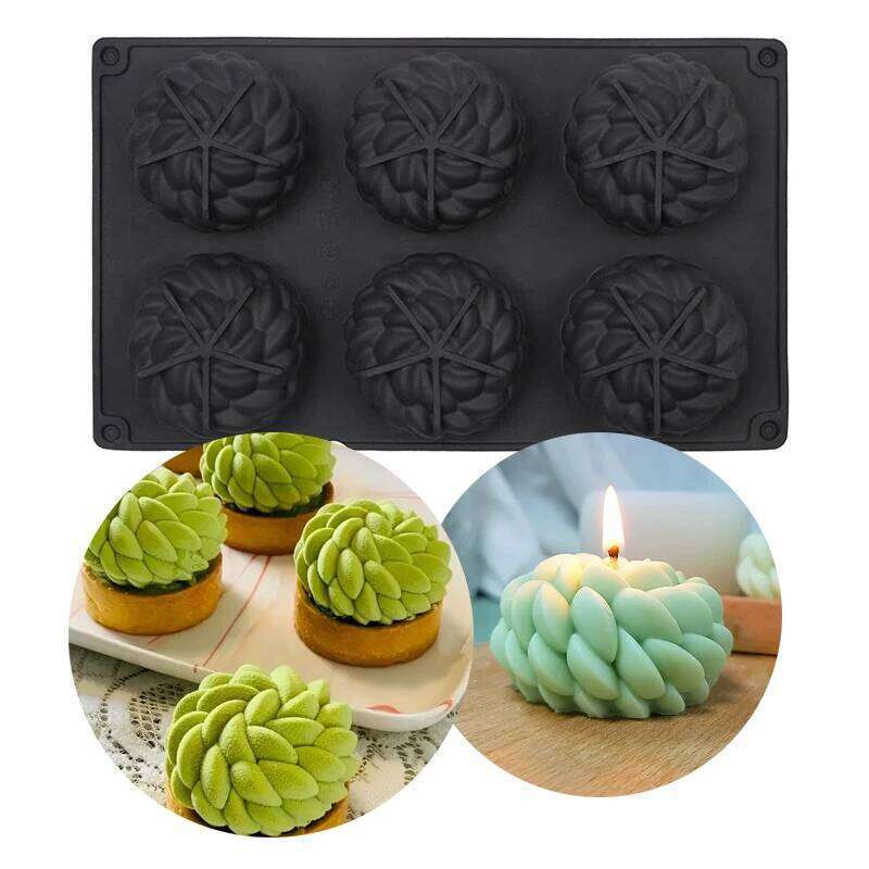 Santa Ana Mousse Cake Mold 3D Succulent Soap Making Supplies Candle Silicone Round Flower Chocolate Kitchen Baking Tools