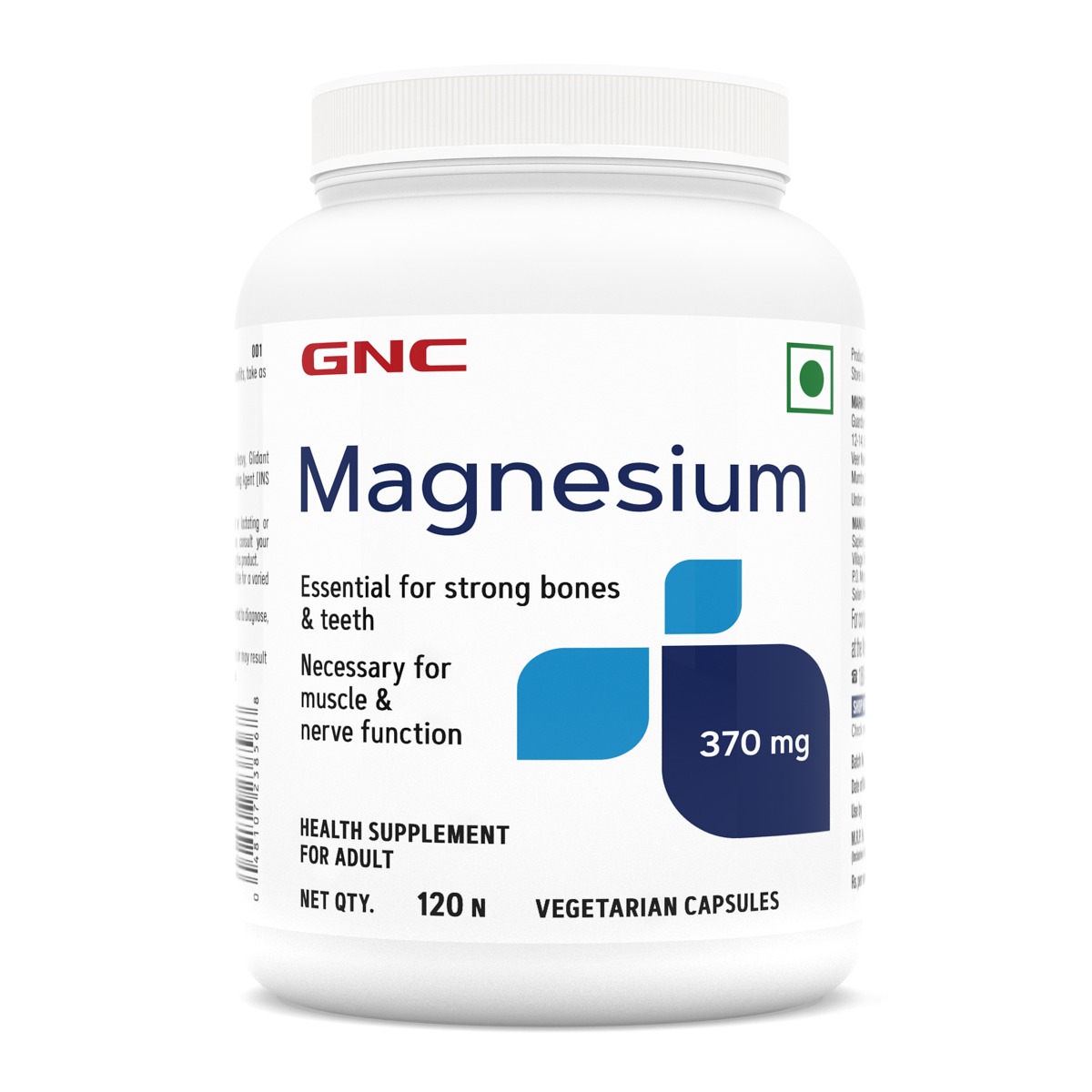 GNC Magnesium 370mg- 120 Capsules With Magic For Mineral Healthy Bones, Muscle & Nerve Functions