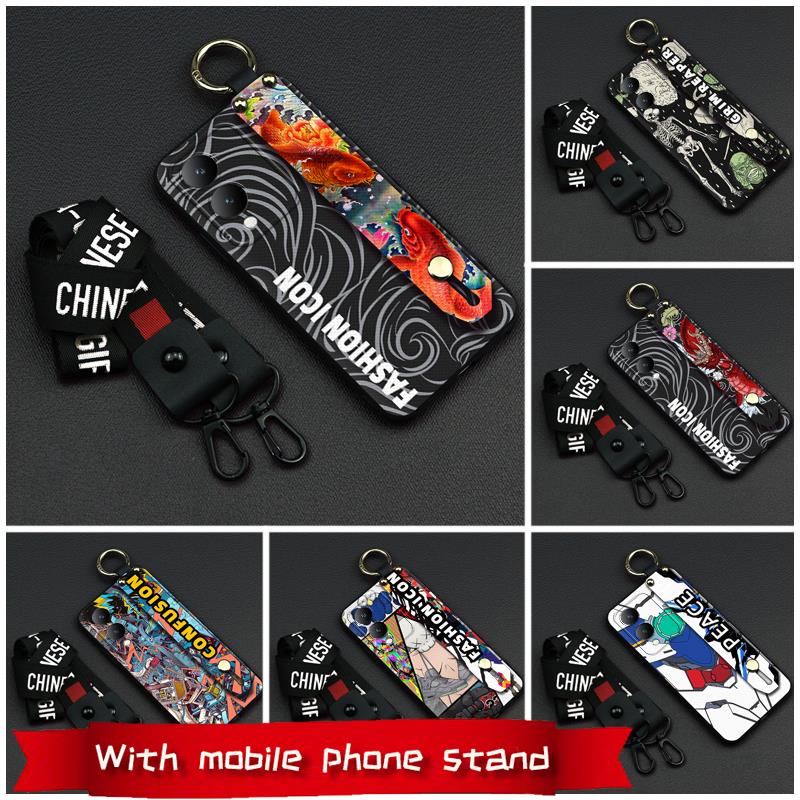 Dirt-resistant Silicone Phone Case For VIVO X100 5G ring Anti-knock Phone Holder Lanyard Waterproof protective fashion