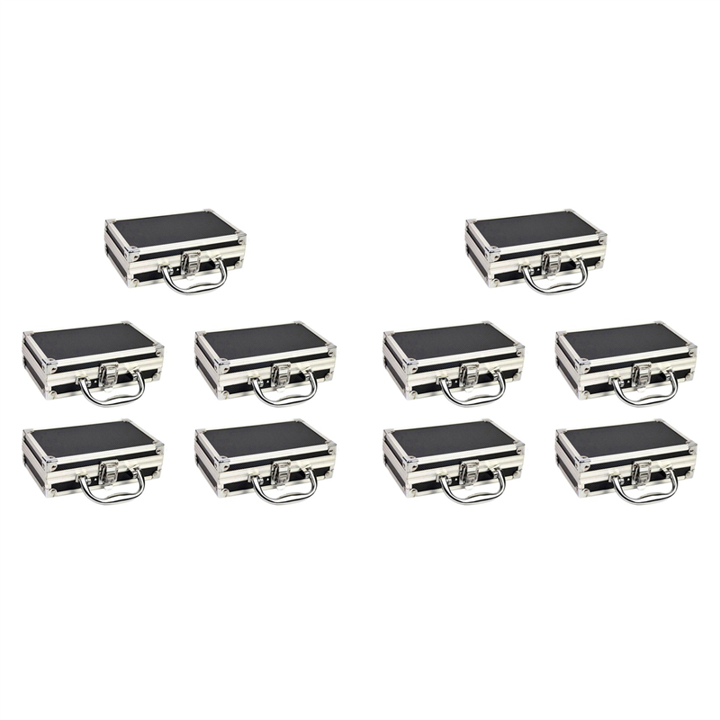 NAMUNY 10X Aluminum Alloy Toolbox Accessories Storage Box Practical Aluminum Suitcase Portable Handle Small Toolbox Storage Box