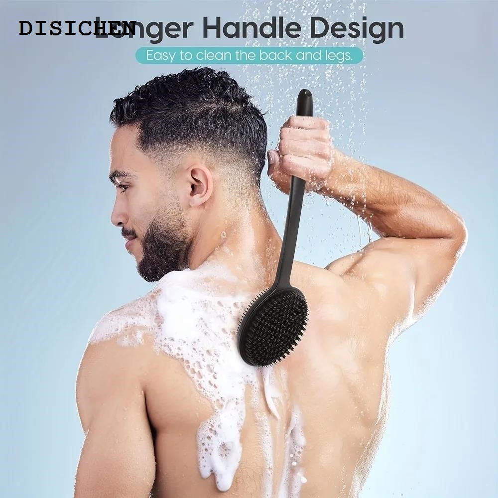 DISICHEN Affordable Double-Sided Silicone Back Scrubber Long Handle Long Handle Body Bath Brush Mud Back Scrubber Shower Massage Exfoliation Brush