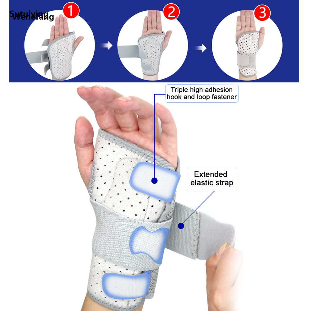 Wenefang Sutuiying 1Pcs Wrist Brace for Carpal Tunnel Right Hand,Wrist Support Brace Portable Luxury with 2 Stays for Women Men,Adjustable Hand Brace for Arthritis
