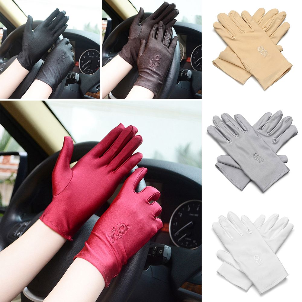 Bizzy 1 pair Women Thin Cycling Equipment Elastic Driving Gloves Sun Protection Gloves Sunscreen Mittens Summer Mitten