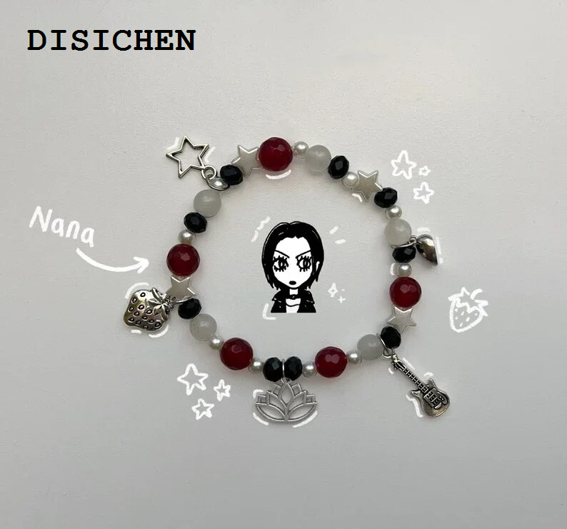 DISICHEN New style Nana and Hachi matching beaded bracelets, gift idea, coquette, bff, cute, jewelry