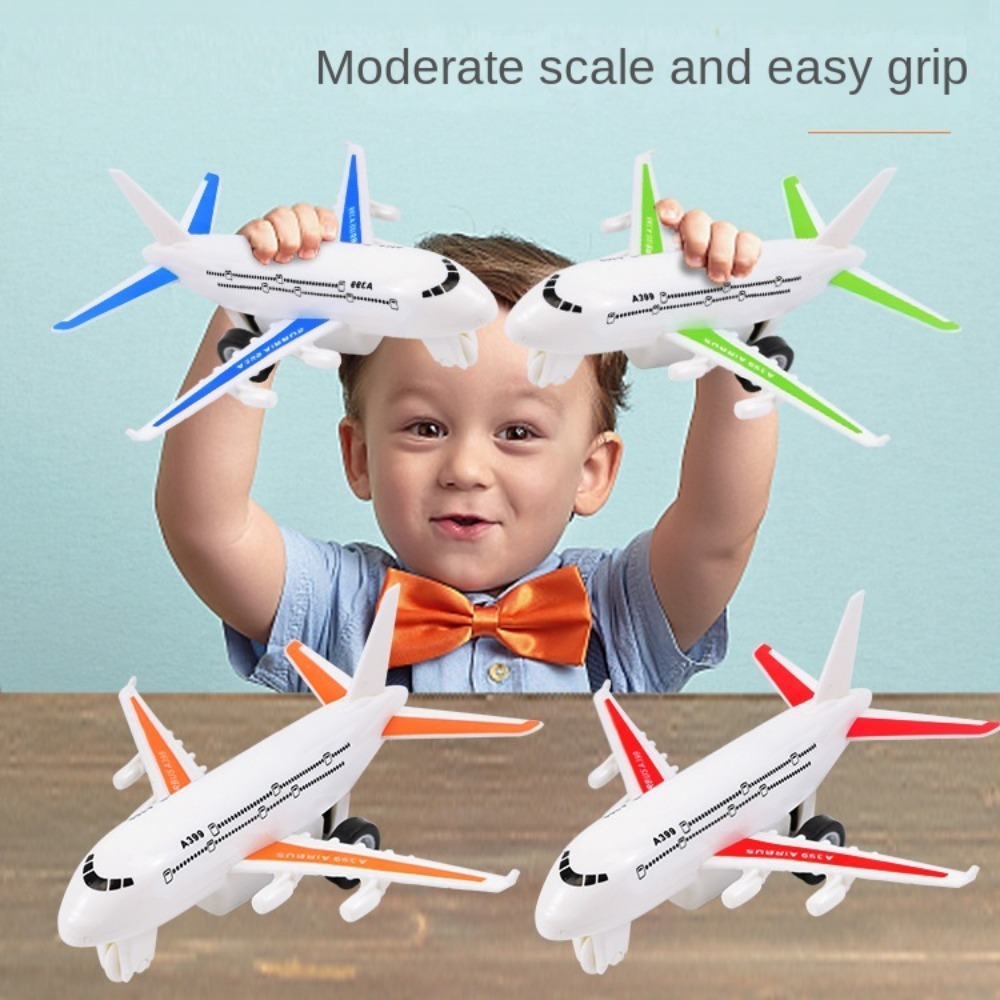 4Pcs Fun Plastic Pull Back Plane Toys Pull Back Simulation Model Children Airliner Random Color Simulation Airplane Dolls Educational Toy