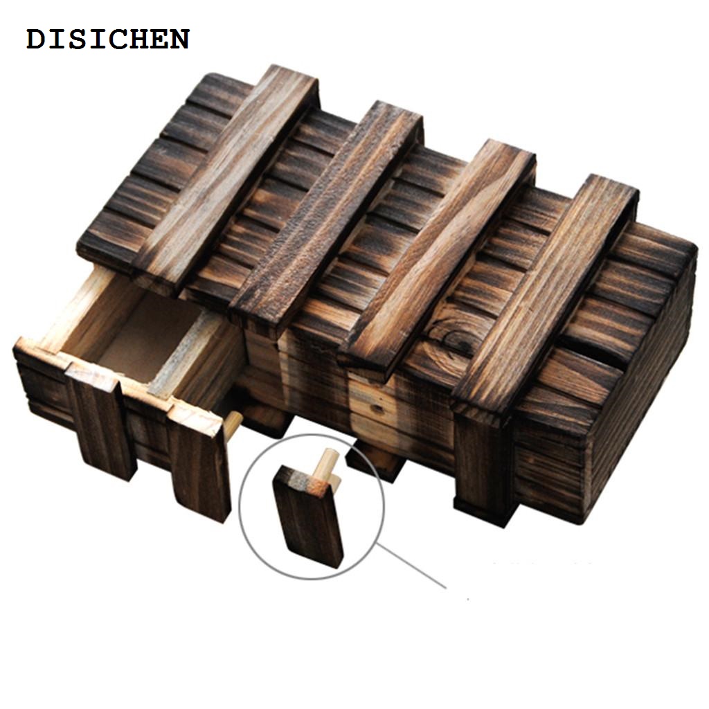 DISICHEN New 【Fanco Toy store】（NEW）Wooden Puzzle Box Brain Trick Drawer Magic IQ Brand Toys