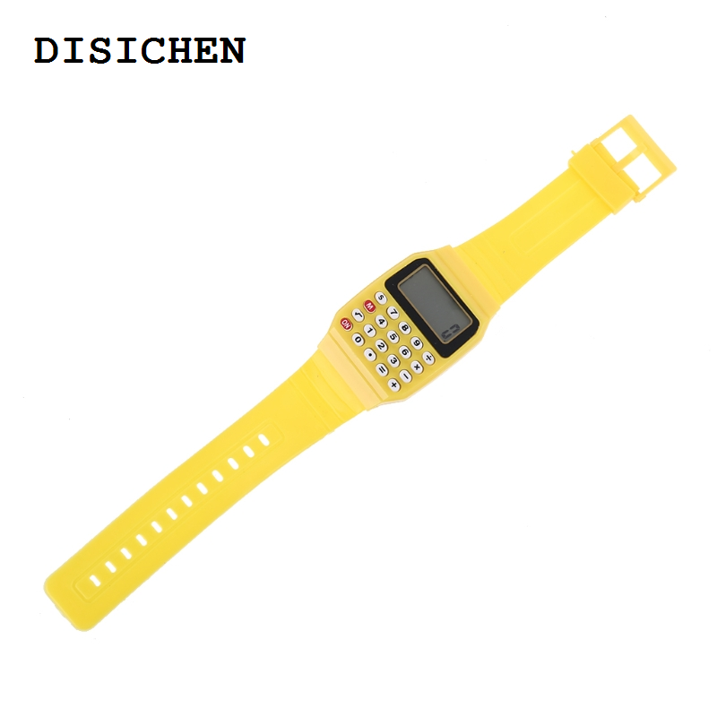 DISICHEN Profesional Fad Children Silicone Date Multi-Purpose Kids Electronic Calculator Wrist Watch D5QC