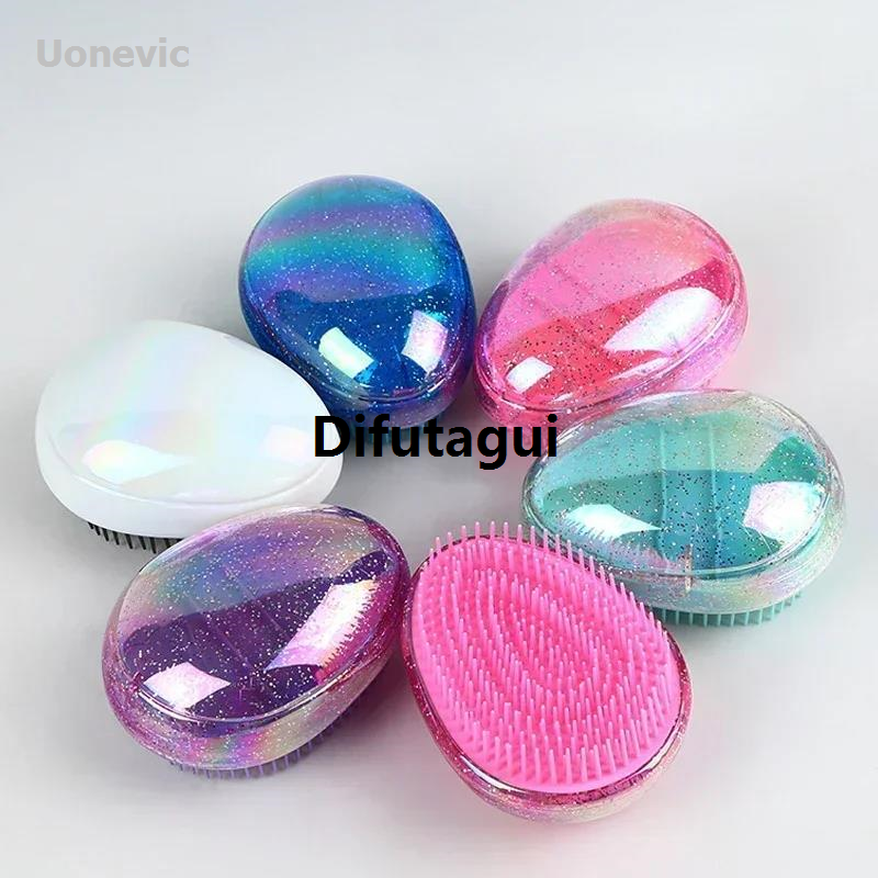 Difutagui Combing salon hairbrush tangled hair mini detangling brush Luxury Special egg-shaped round scalp massage hair hairstyle comb travel