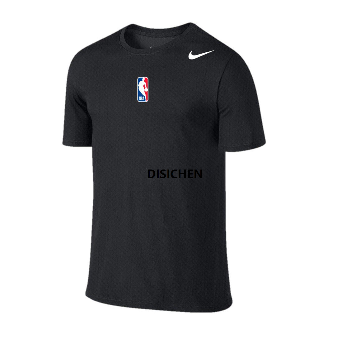 DISICHEN Dry-Fit NBA Logo Men's T-Shirt Black Breathable Men's t shirt Slim Fit Power Tech New black and White Drifit Collection For Gym Workout Yoga Running Sport Bicycle Cycling Jet Black T shirt Bargain price