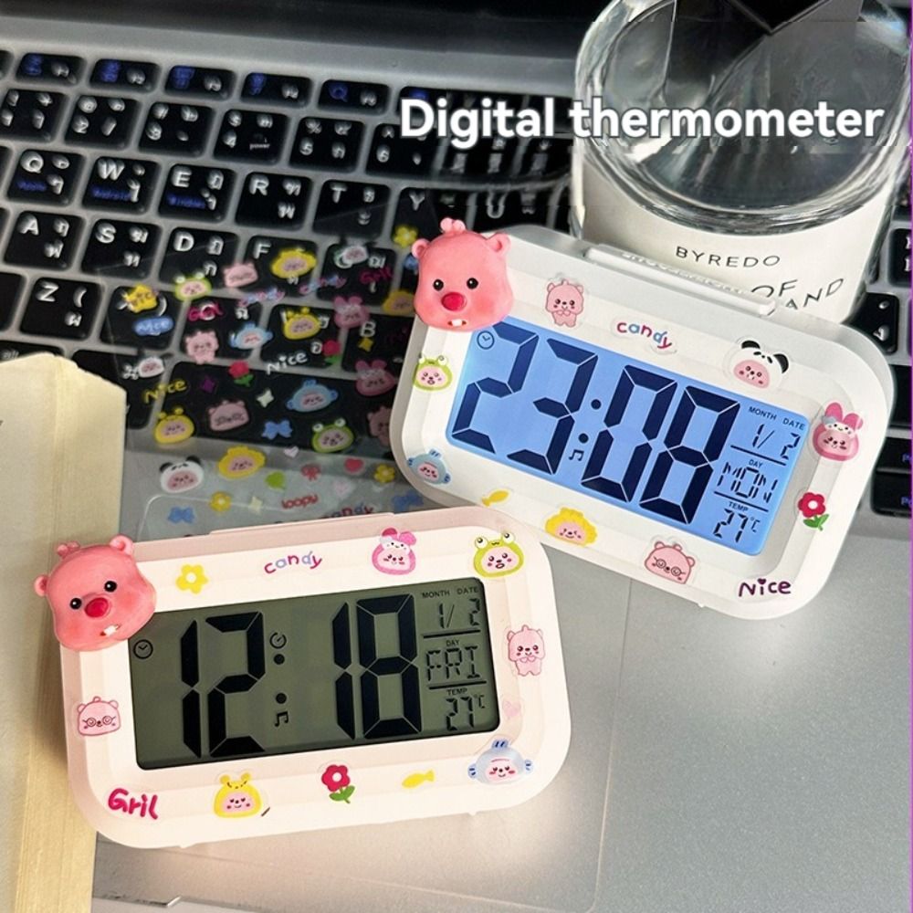 New Kawaii LED Digital Clock Cartoon Mini Loopy Alarm Clock Multi-function Student Dormitory Desktop Clock