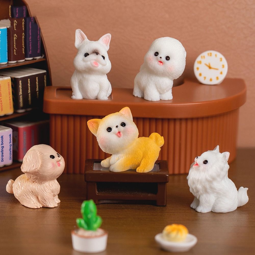 Cute Miniature Animal Figurine Garden Ornament Desktop Puppy Figurine Fairy Garden DIY Dog Sculpture Home Decor