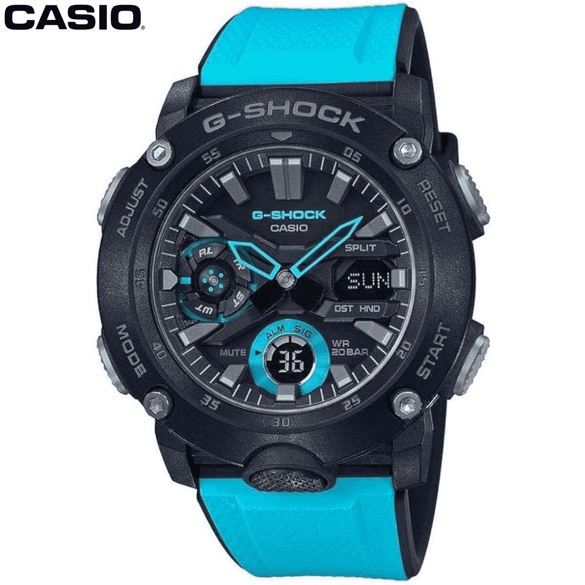 Casio G-Shock Analog-Digital Black Dial Watch For Men-Ga-2000-1A2Dr (G942)