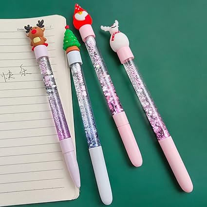 1 Piece Cartoon Cute Crystal Pens Comfortable Writing Black Ink Gel Prn for Kids Girls Children Students Gift 3 Style - Christmas Tree