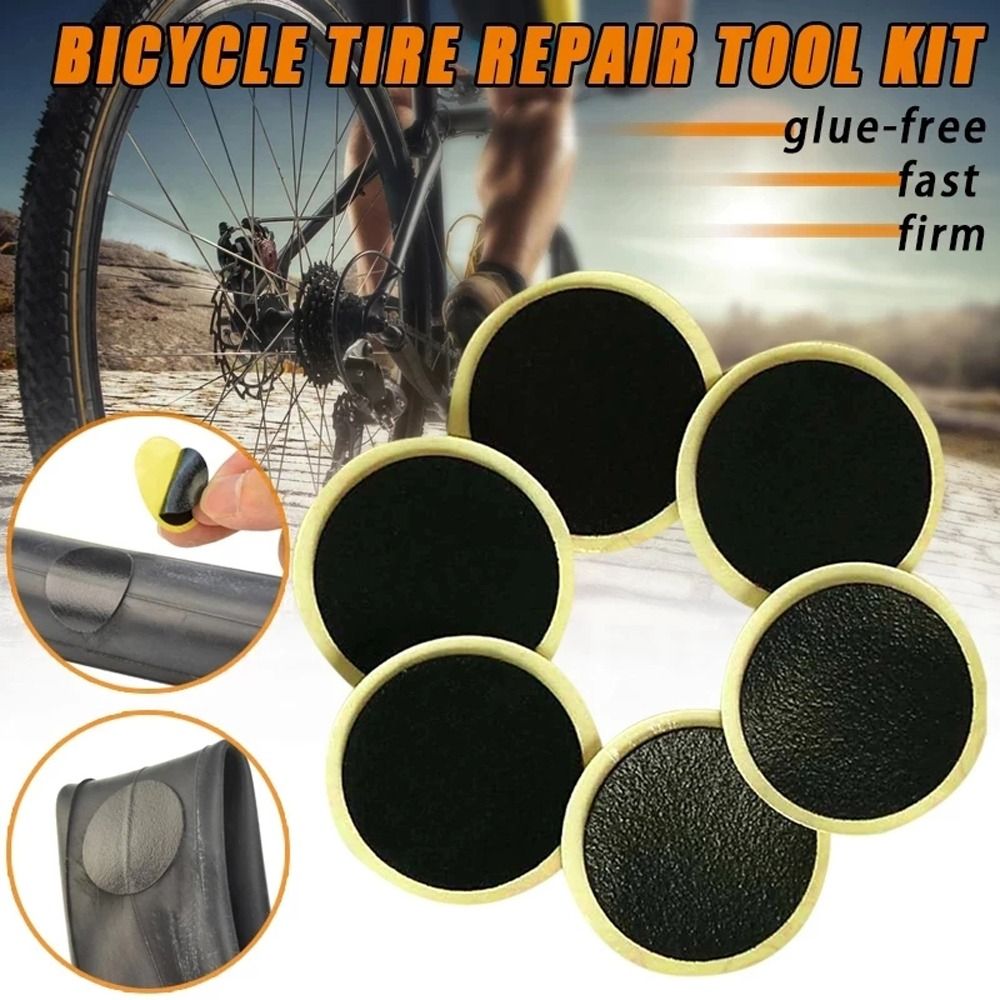 10PCS Bicycle Repair Accessories Mountain Road Bike Tyre Repair Patch Bike Inner Tire Patch Round Tire Patch Bike Tyre Patch Bicycle Tire Patch Tyre Repair Tools Rubber Puncture Patches