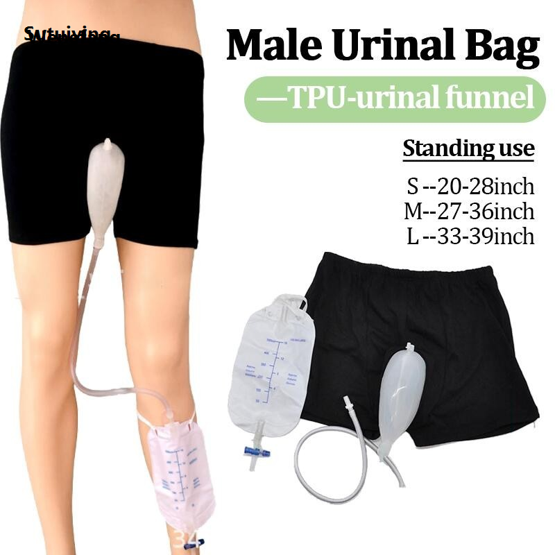Wenefang Sutuiying Men's Urinal Drainage Bag Leg Brace Reusable Pee Collection Bag Fifty percent discount Fashion Men/elderly Incontinence Underwear Leak Proof Urinal System