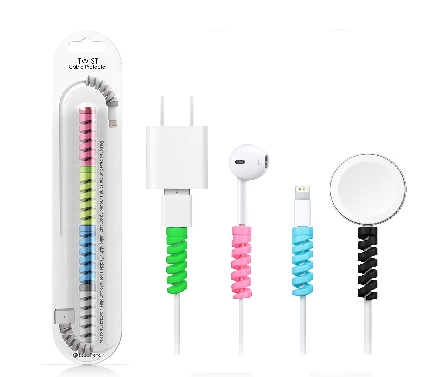 Spiral Charger Cable Protector Data Cable Saver Charging Cord Protective Cable Cover Headphone MacBook Laptop Earphone Cell Phone