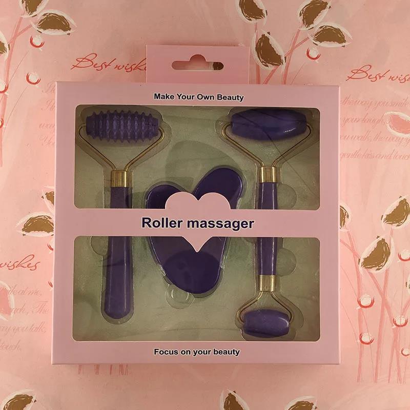 New 3pcs Set Resin Roller Massager for Face Body Gua Sha Face Care Beauty Health Massage Tool Roller Not Jade Stone Facial Massager