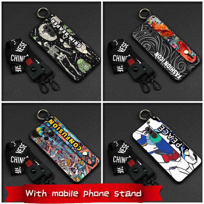cartoon Kickstand Phone Case For VIVO Y300 5G China Wrist Strap personality Waterproof Silicone Phone Holder Durable