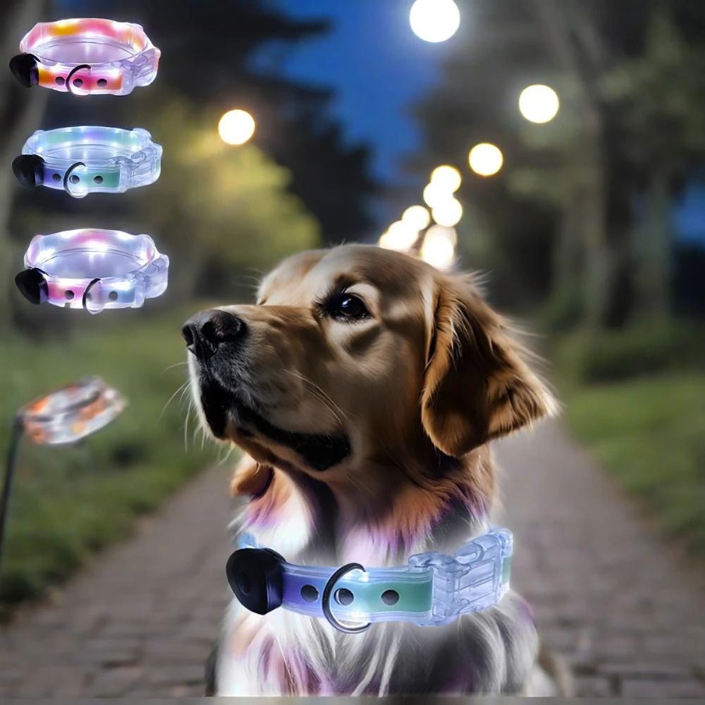 Durable Nylon LED Dog Collar 3 Lighting Modes PVC Pet Dog Leash Adjustable Rechargeable High-brightness Dog Collar Pet Safety