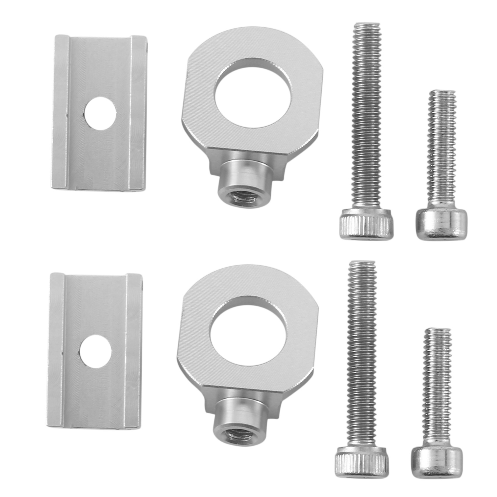 fasdaga 2X Bike Chain Tensioner Adjuster Aluminum Alloy Bicycle Fastener Bolt Single Speed Bicycle Bolt Screw Silver