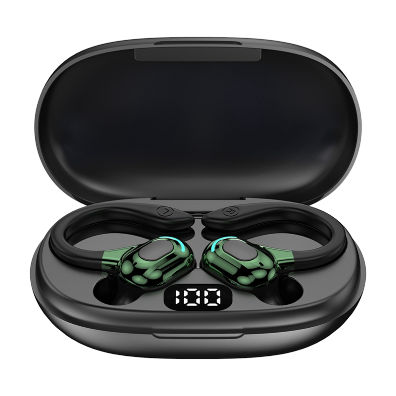 AI Smart Translation Earbuds Earhook Translation Bluetooth Headset Sports Noise Reduction 98% Translation Accuracy Green