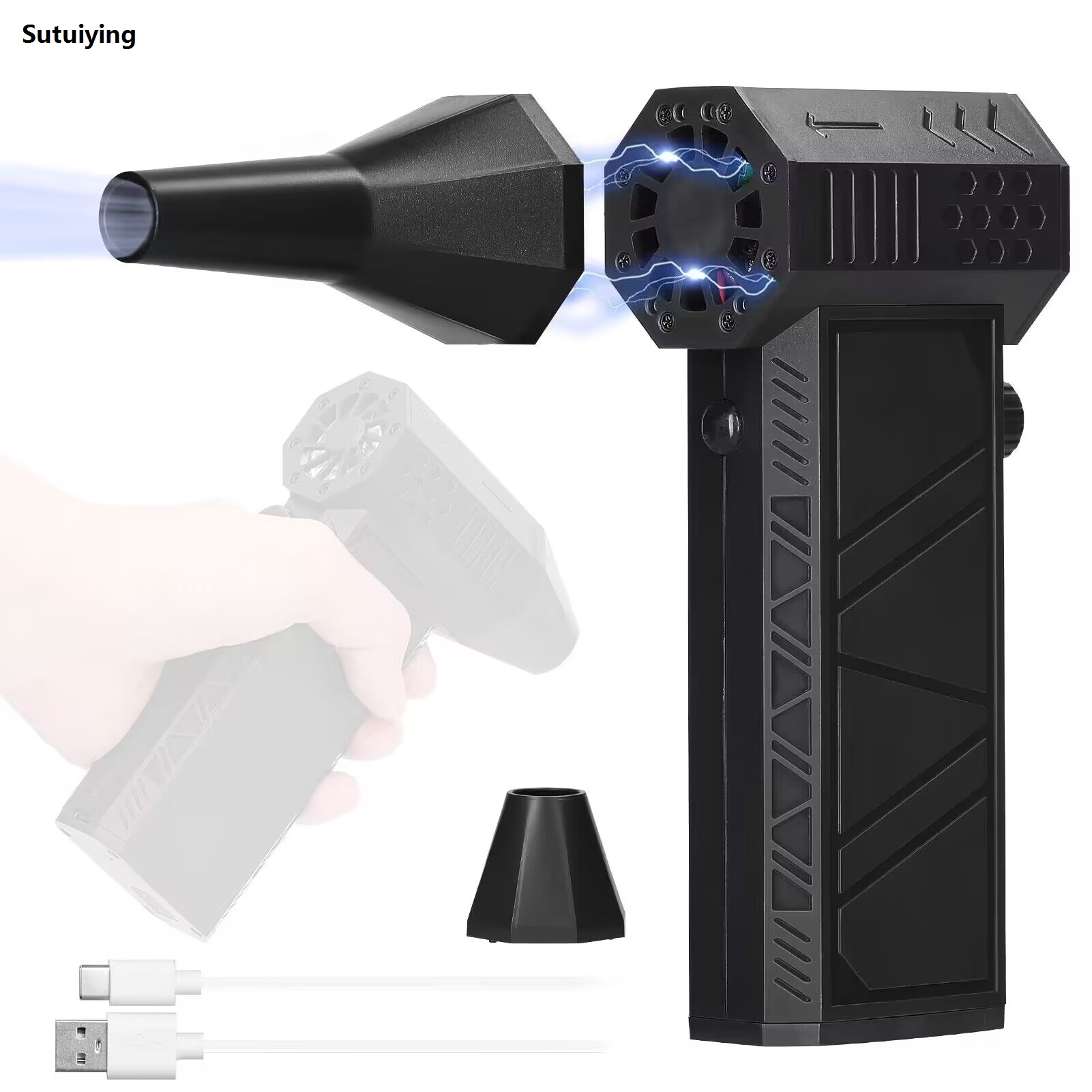 Sutuiying Brushless Motor Ducted Turbo Fan, X6 Jet Fan, Dust Blower, Keyboard Original Cleaning Tool, High Power, 130.000 RPM Velocidade do vento,