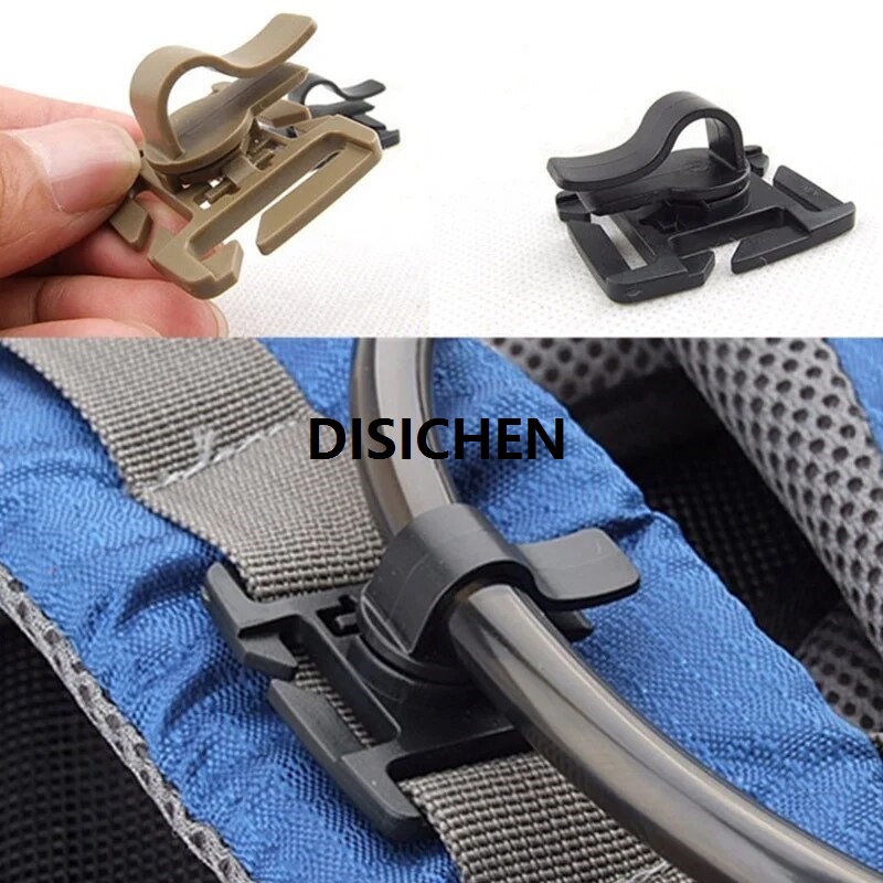 DISICHEN 1PC Drink Tube Clip Fixed Gear Water Pipe Hose Clamp Molle Backpack Tactical Buckle Outdoor Hike Hydration Bladder Accessories Fifty percent discount