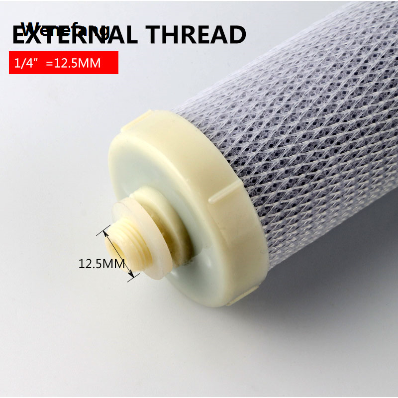 Wenefang 8 Inch Water Purifier Sinter Carbon Block 13MM Silk Teeth CTO Kitchen 1/4“ Filter Element Compress Odor Carbon Rod Length 215MM