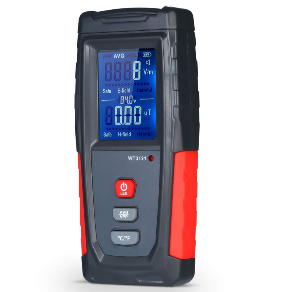 NAMUNY EMF Meter USB Rechargeable, Radiation Detector for Electromagnetic Field and Temperature Precise for