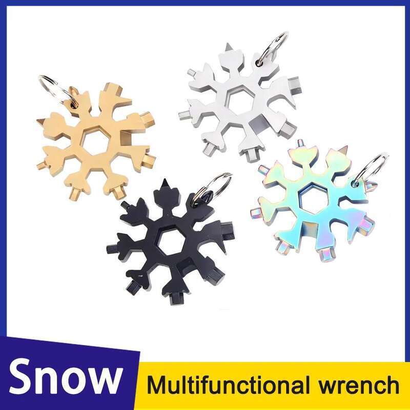 Multifunctional Snowflake Portable Hexagonal Octagonal Edc Socket Wrench All-steel 19-in-one Tool Card