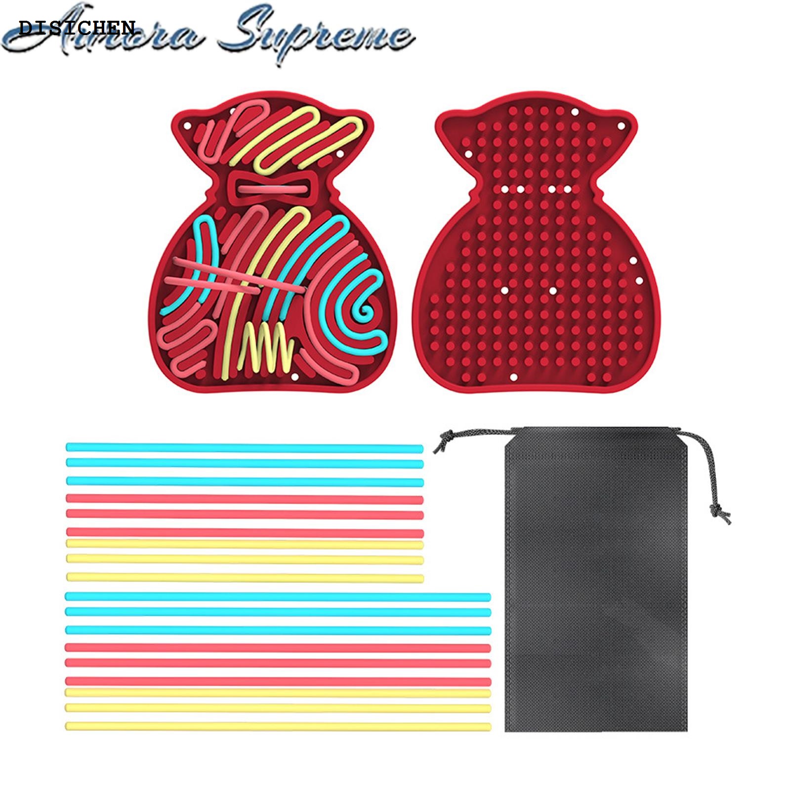 DISICHEN Affordable Gift Bag Sensory Activity Board Silicone Fidget Toy Sensory Activity Board for Kids Adults Stress Relief Fine Motor Skills Educational Busy Board Christmas Gift Bag Silicone Sensory Board