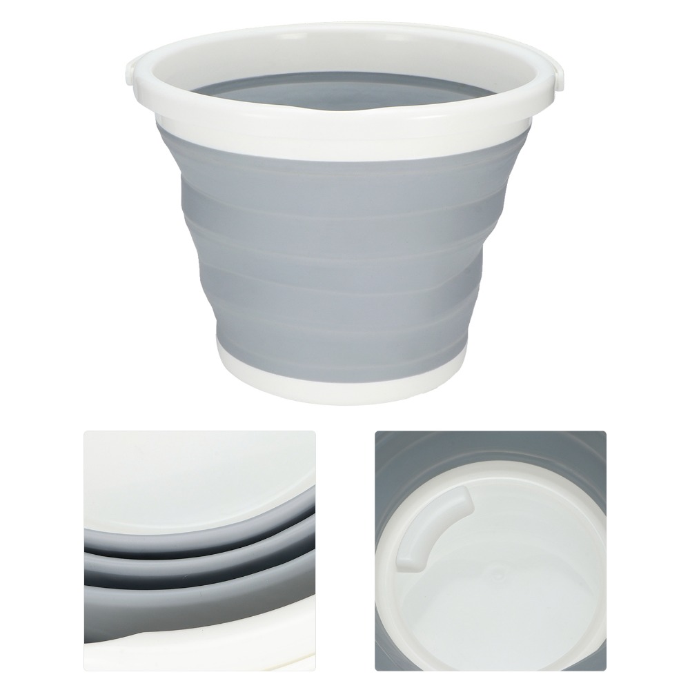Easy Carry 10L Capacity Foldable Bucket Plastic Material Hanging Design Collapsible Bucket Foldable Portable Outdoor Bucket Outdoor Use