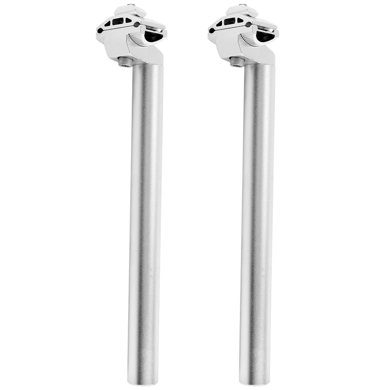 JINMY 2X Bicycle Seatpost 27.2mm Aluminium Alloy Seat Post with Adjust Clamp for Bike Road Track 27.2X300mm,Silver