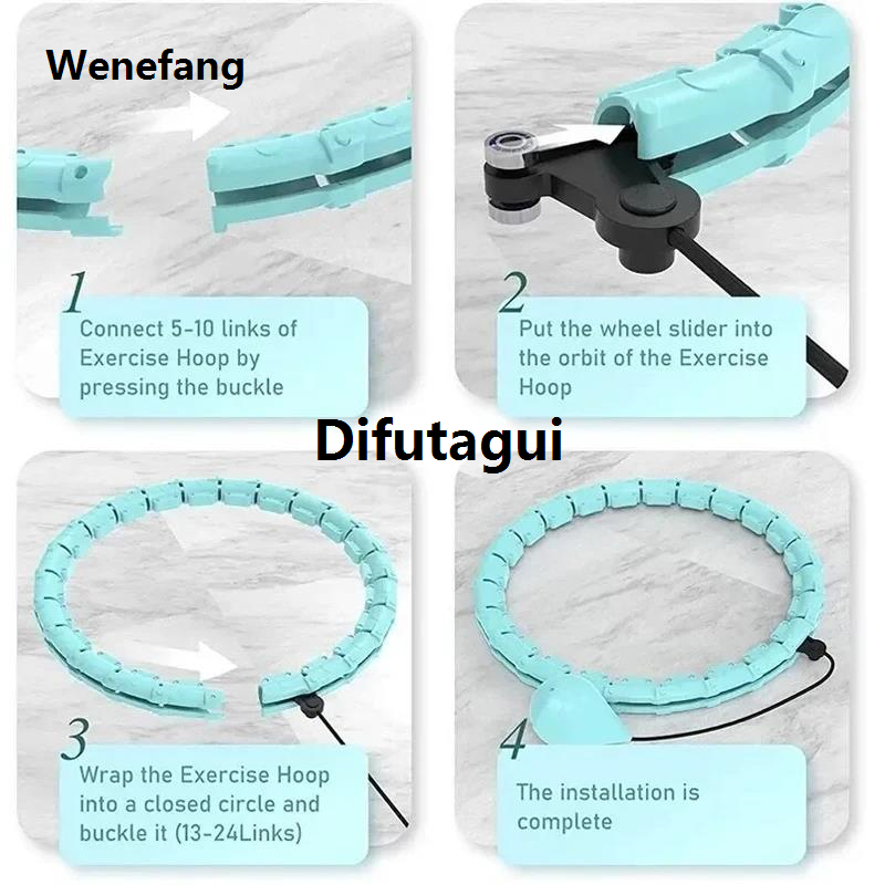 Difutagui Weighted Sports Circle Hoops for Adults Weight Loss Plus Size for Luxury Luxury Adults Smart Exercise 2 in 1 Adjustable with Detachable Knots