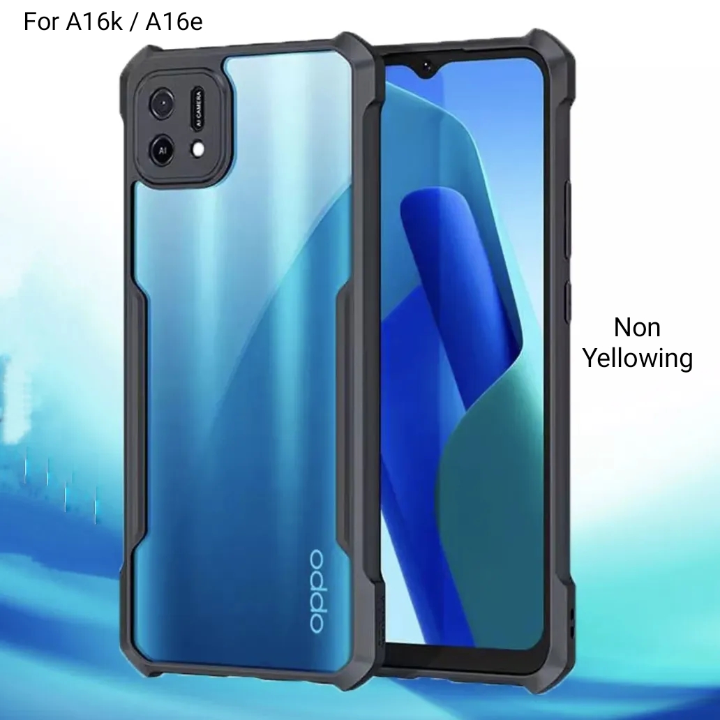 Oppo A16k / Oppo A16e Cover (Same Size) Clear Transparent Bumper Case - Non Yellowing