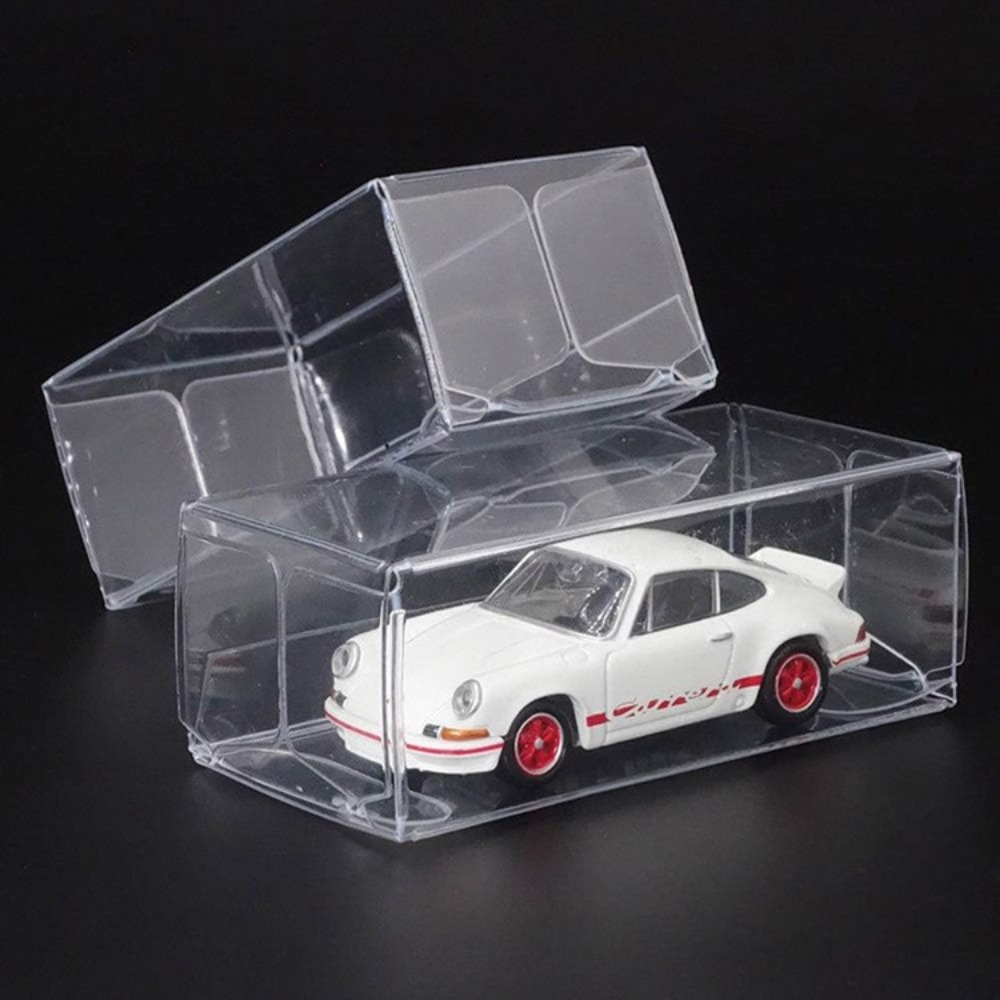 10Pcs New Transparent Car Model Display Box PVC Clear Toy Organizer Stand Rectangle 1/64 Toy Car Model Gift Showcase Box Fit Tomica Limited Hotwheels