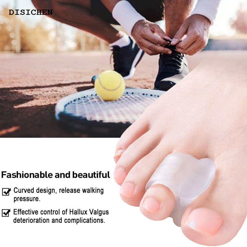 DISICHEN Portable 2pcs Toe Separator Silicone Bunion Corrector Reusable Big Feet Bone Correction Tool Washable for Adults Kids Foot Care Tools