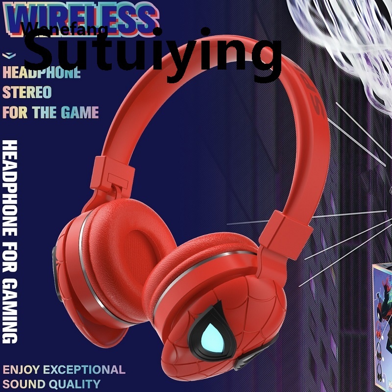 Wenefang Sutuiying Disney Headphones for Spider Man Wireless Bluetooth LED Light Headsets Hot Selling Hot Selling Surround Sound Foldable Earphones Anime Cartoon NM-27