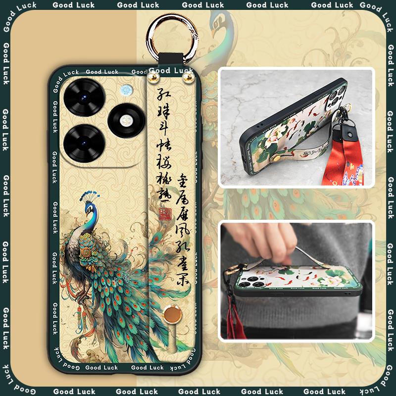 Silicone protective Phone Case For Tecno Spark Go 2024/BG6/POP8 Soft case Dirt-resistant fashion old lady Waterproof