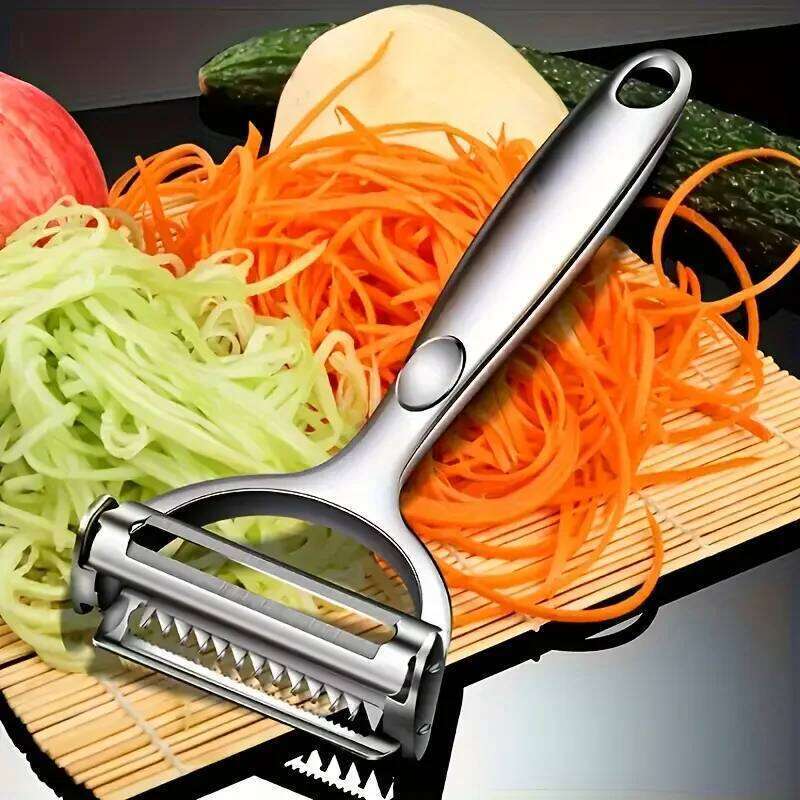 Stainless Steel Multi-Function Peeler Julienne Slicer - Vegetable and Fruit Shredder Essential Kitchen Gadget