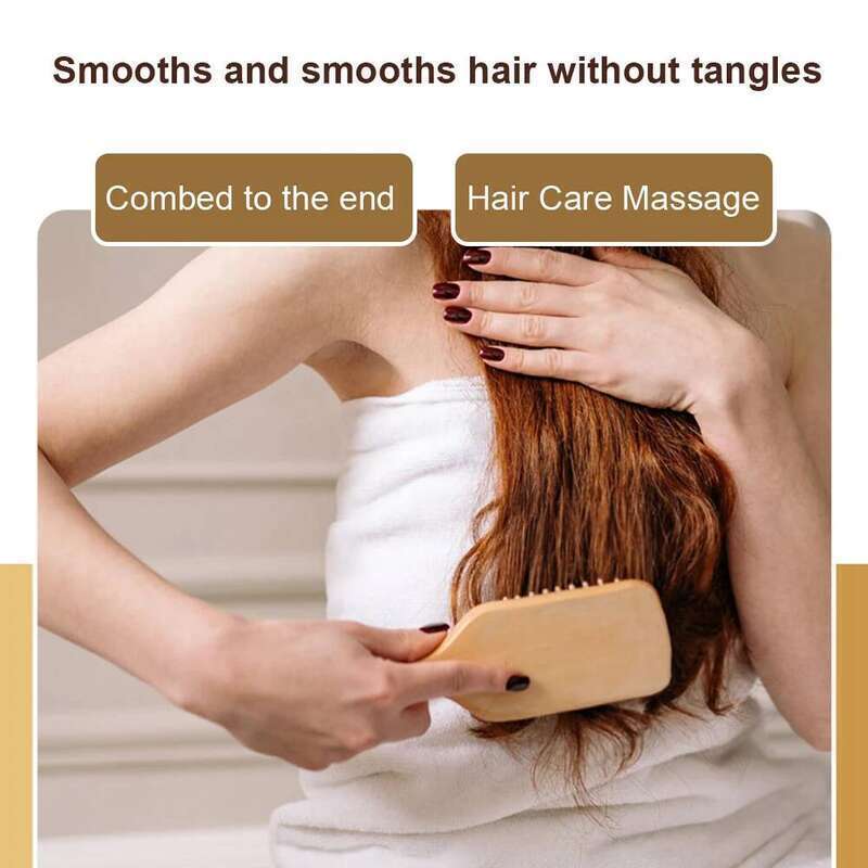 Bristles Detangling Hairbrush Improves Texture Bamboo Comb for Long Curly Thin Short Dry Hair