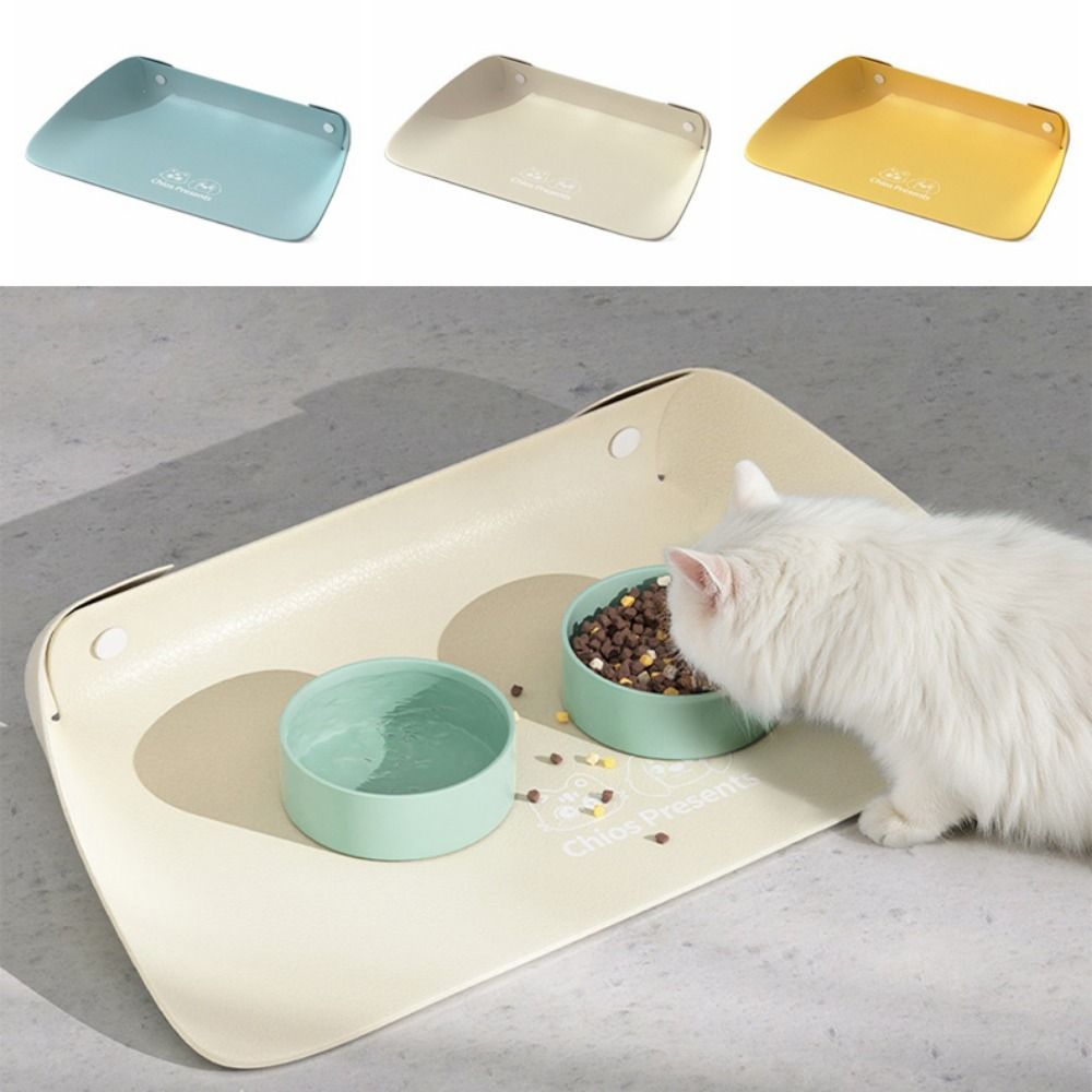 Pet Supplies PU Pet Anti Spill Placemat Creative Oil Resistant Cat Bowl Mat Thicken Waterproof Pet Feeding Mat Drinking Feeding