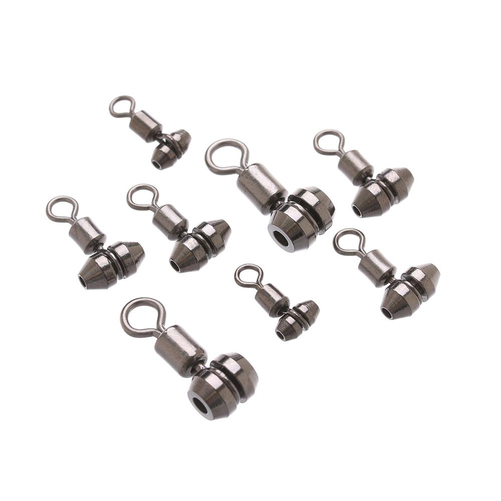 20pcs/lot Useful Durable Stainless Steel Swivels Snap Rolling Swive Fishing Connector Solid Rings