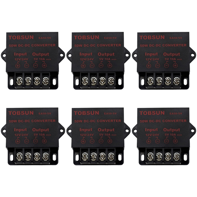 (GGBR) 6X 24V/12V to 5V 10A 50W Car LED Advertising Screen Power Supply Power Converter DC Transformer